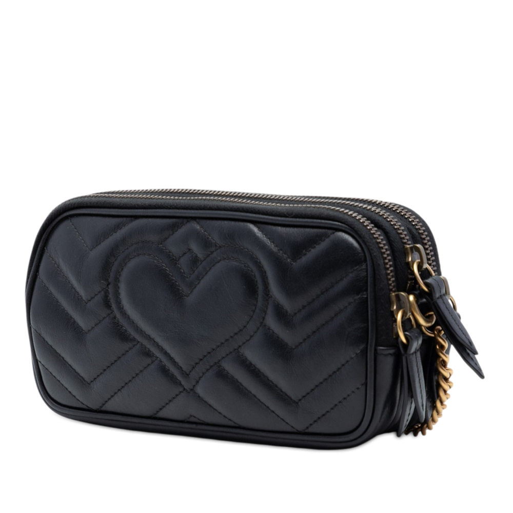 Pre-Loved Gucci Mini GG Marmont Matelasse Leather Triple Zip Crossbody - Picture 2 of 7